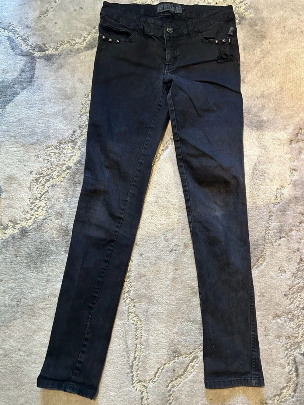 Tripp NYC Black Women's distressed Skinny Jeans with Stud Detail